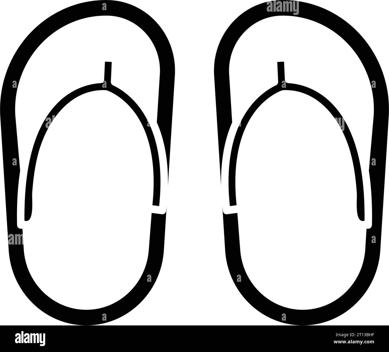 Flip flop icon line design template isolated illustration Stock Vector