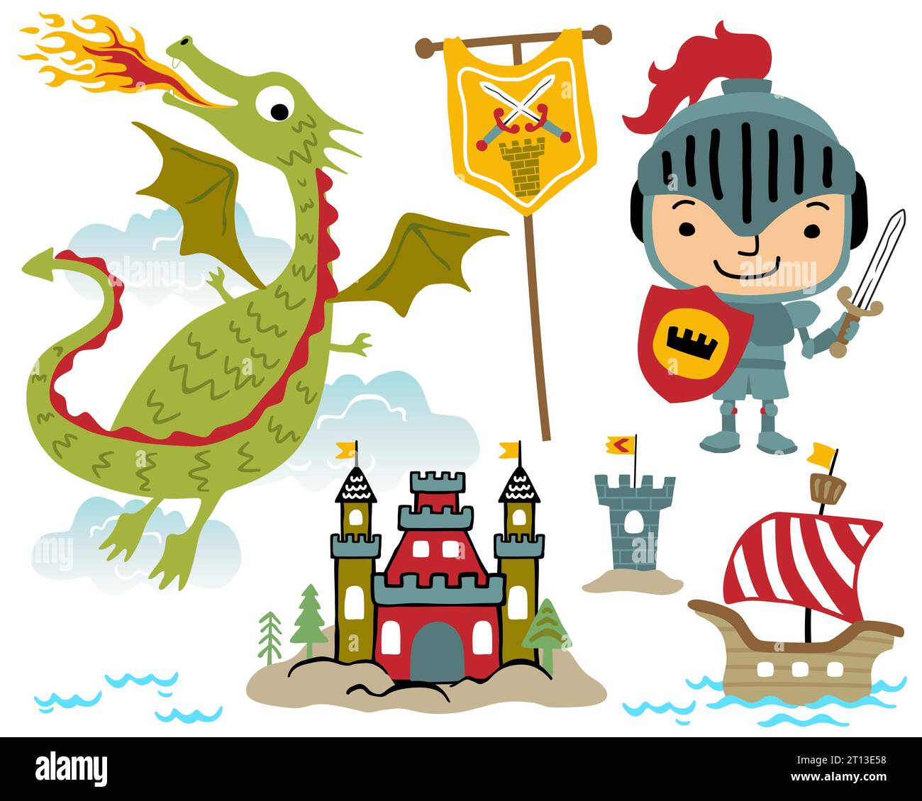 Cartoon vector illustration of fairytale elements cartoon Stock Vector