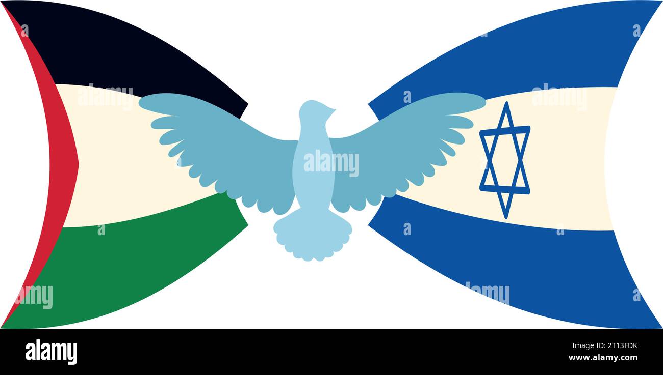 israel and palestine flags in dove wings design Stock Vector Image ...