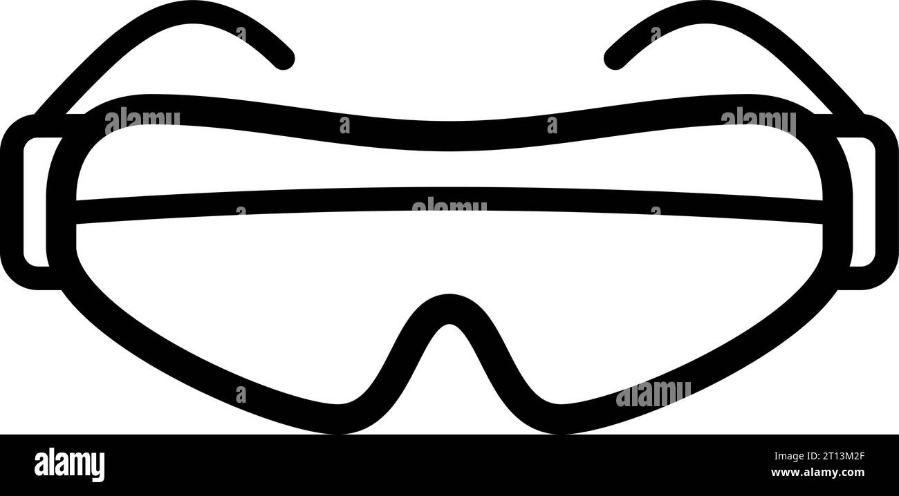 Linear icon of safety glasses for web design Stock Vector