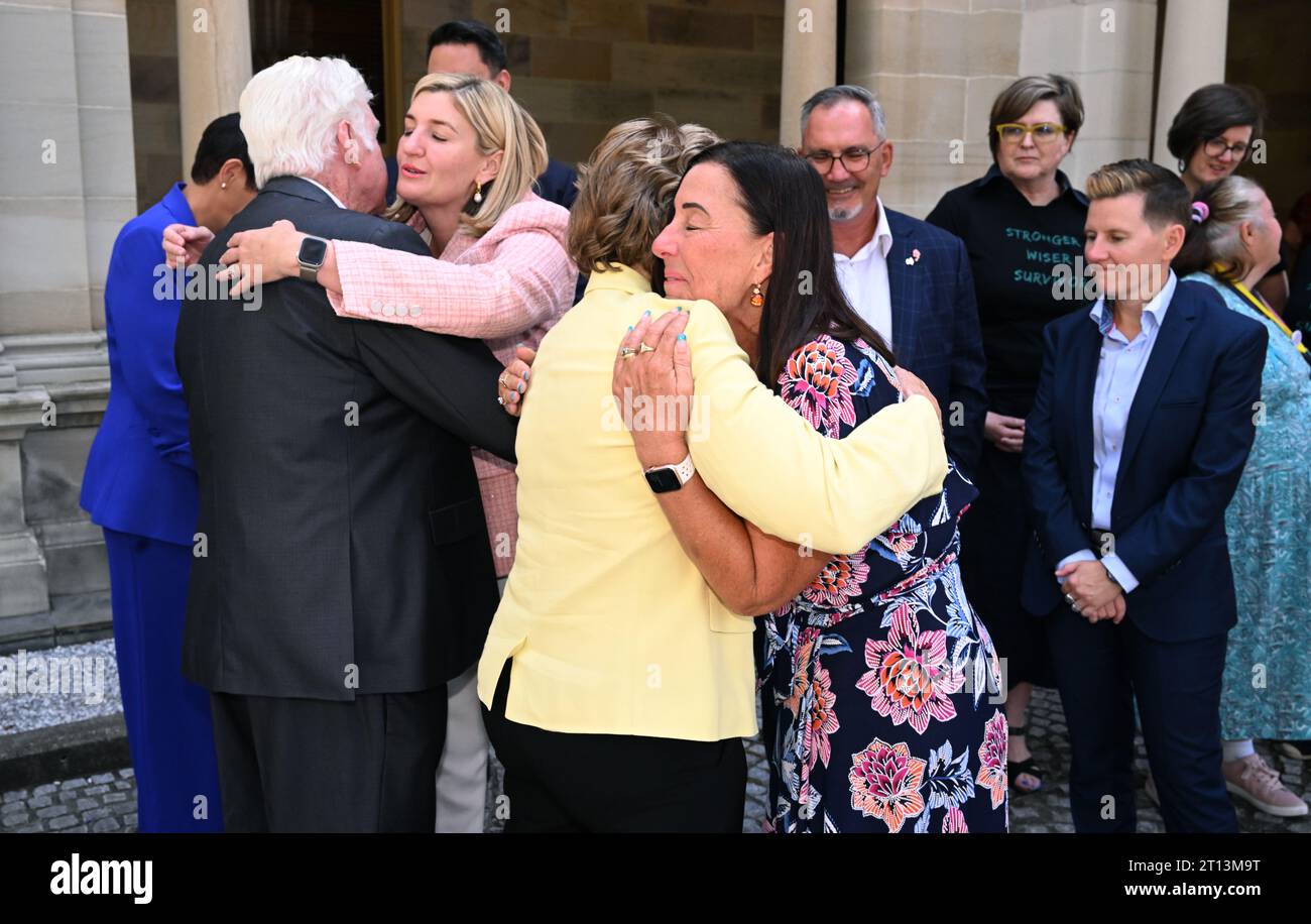 Brisbane, Australia. 11th Oct, 2023. Sue Clarke (centre), Mother Of ...