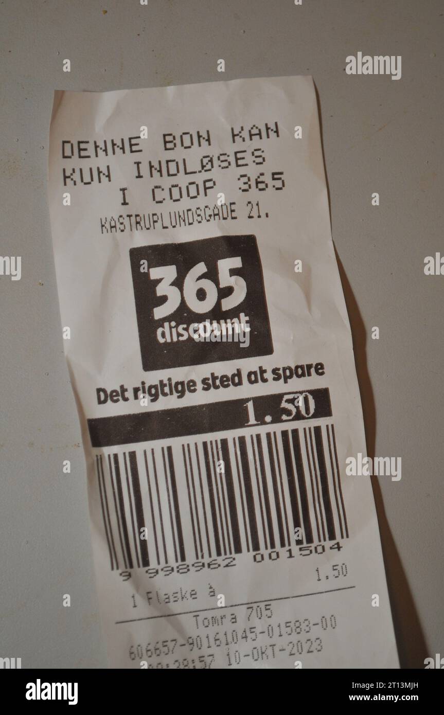 Copenhagen, Denmark /10 October. 2023/.Grocery bills from 365 disocunt