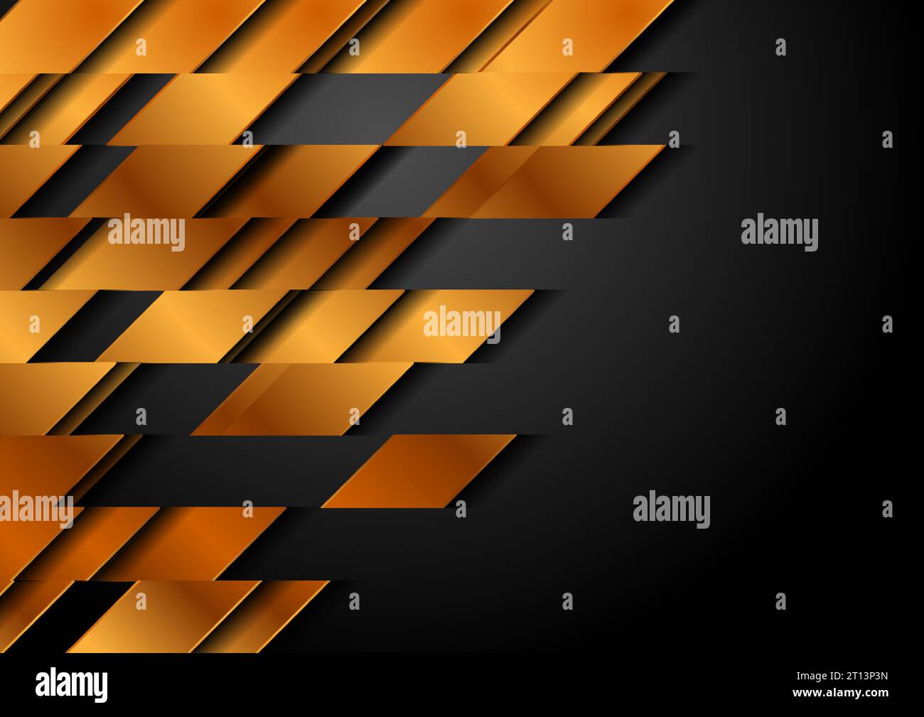 Black and bronze tech geometric abstract vector background Stock Vector