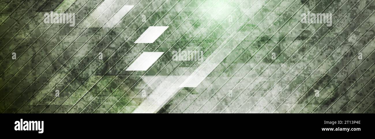 Green abstract geometric technology grunge banner. Vector background ...