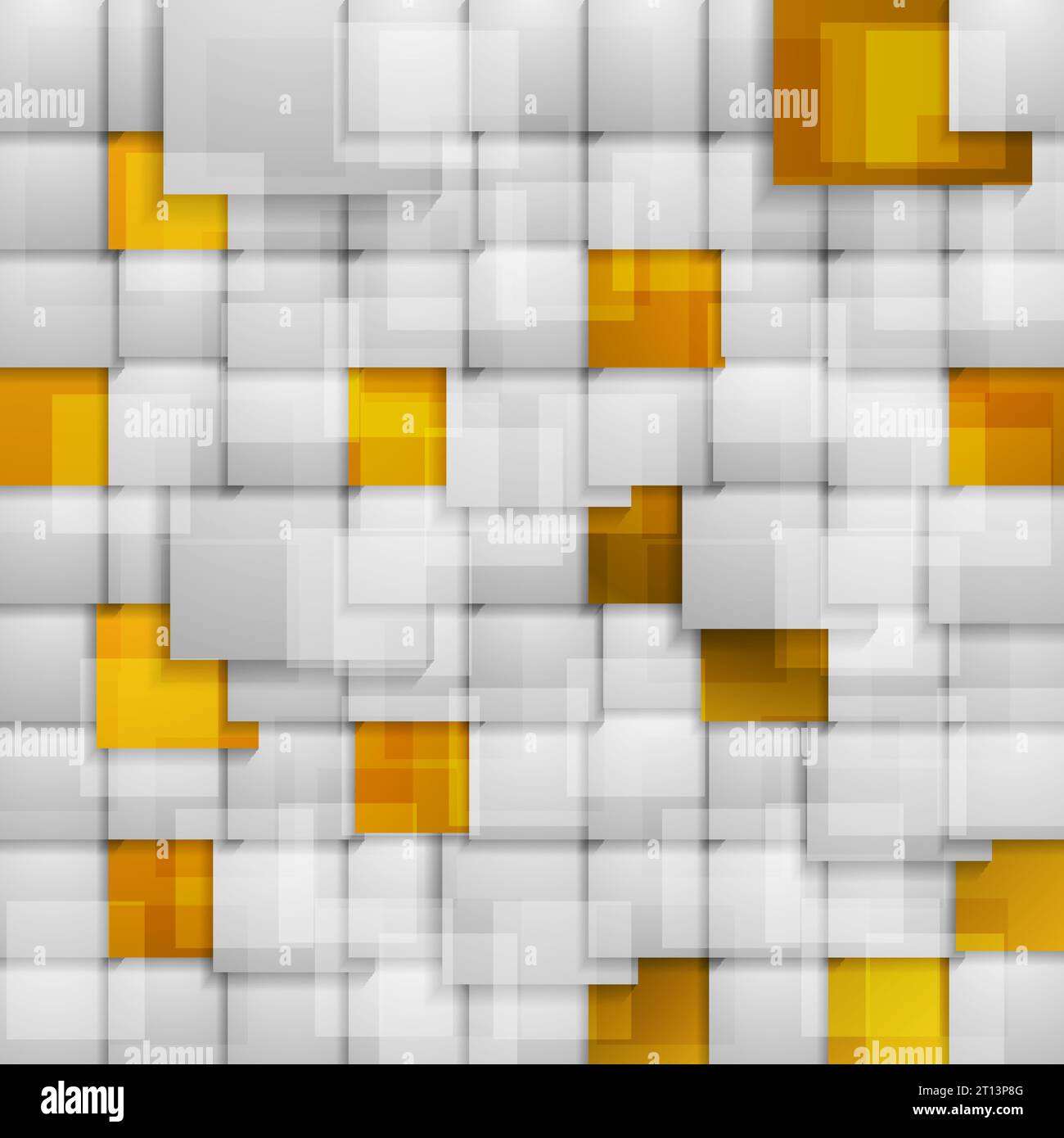 Grey and golden squares abstract tech geometric background. Vector design Stock Vector