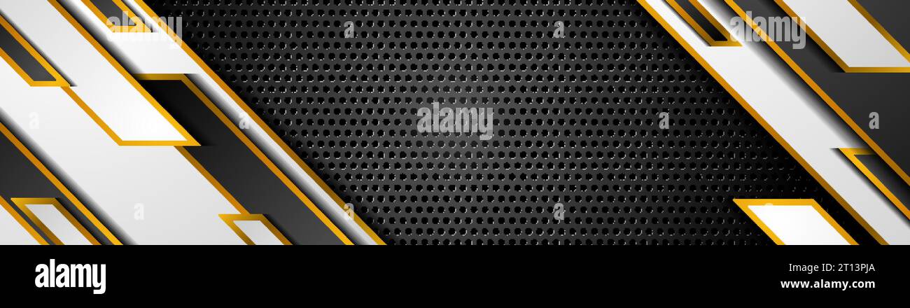 Luxury abstract tech geometric background with perforated texture. Vector design Stock Vector