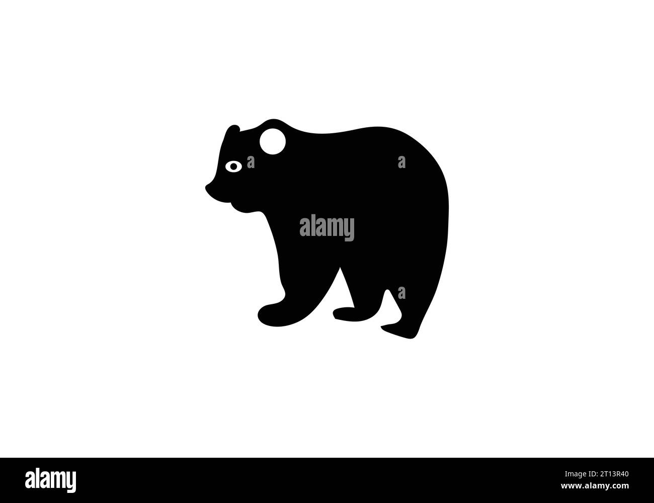 Amazing  minimal style Asiatic Black Bear icon illustration design Stock Vector