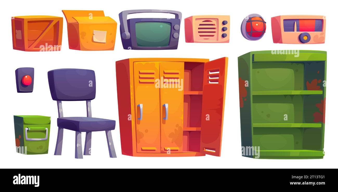 Secret underground bunker room cartoon interior set. Nuclear bomb