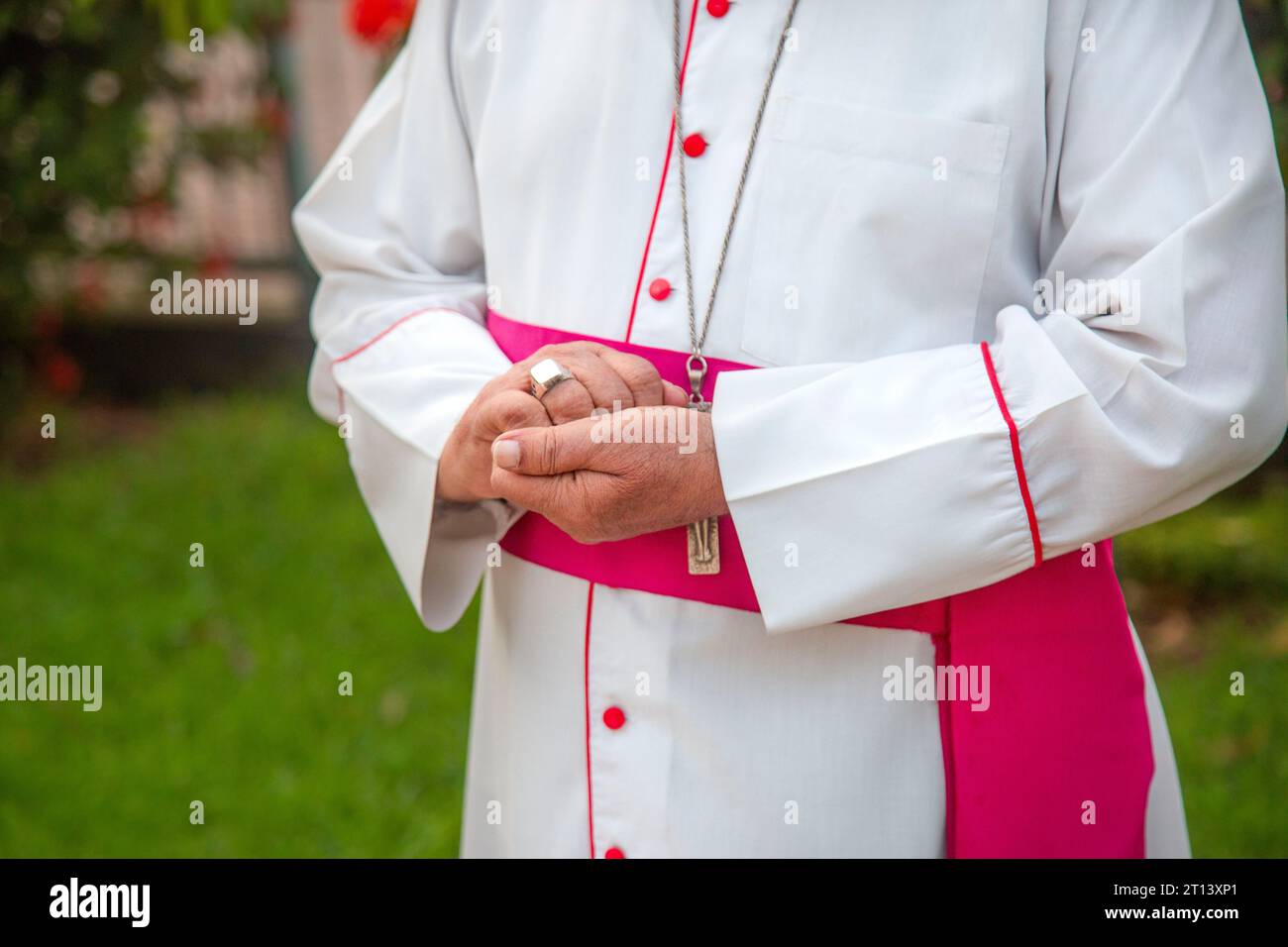 Bishop Theotonius Gomes, born on April 9, 1939, His Installation as Auxiliary Bishop of Dhaka was on 28 May, 1996. He was Bishop of Dinajpur Diocese. Stock Photo