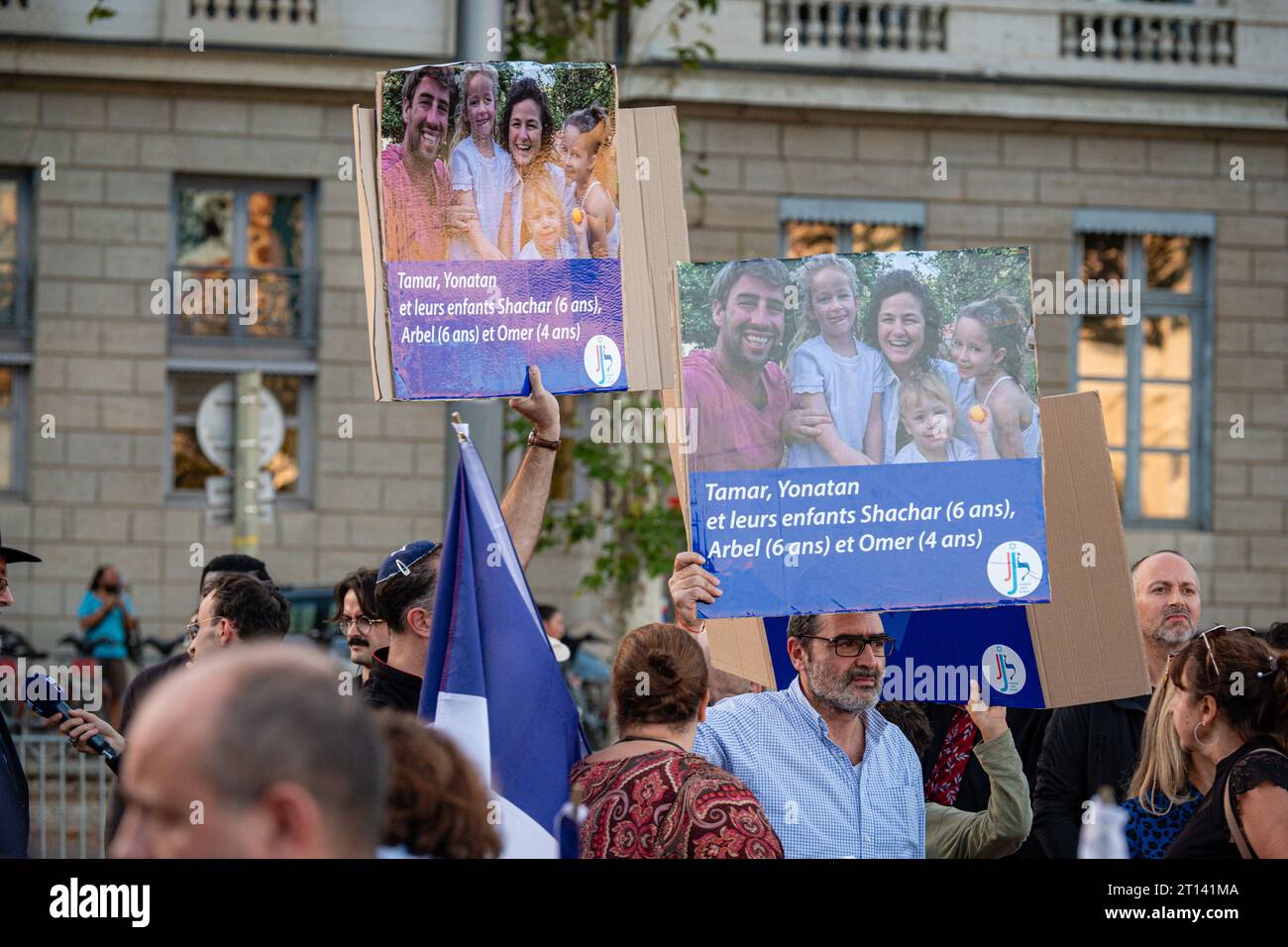 France, Lyon, 2023-10-10. Rally for Israel in Place Bellecour. Stock Photo