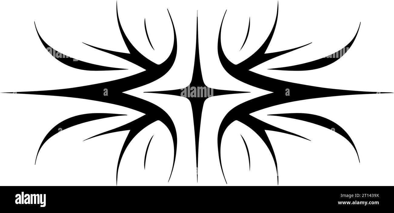 Gothic Acid Neotribal shapes. Tattoo. Neo Gothic. Organic Stock Vector