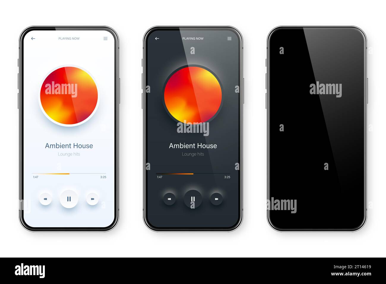 Online audio player user interface, smartphone app UI design. Music ...