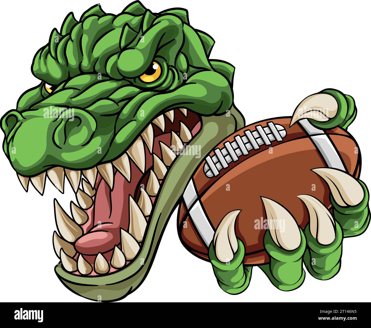 Crocodile Dinosaur Alligator Football Sport Mascot Stock Vector Image