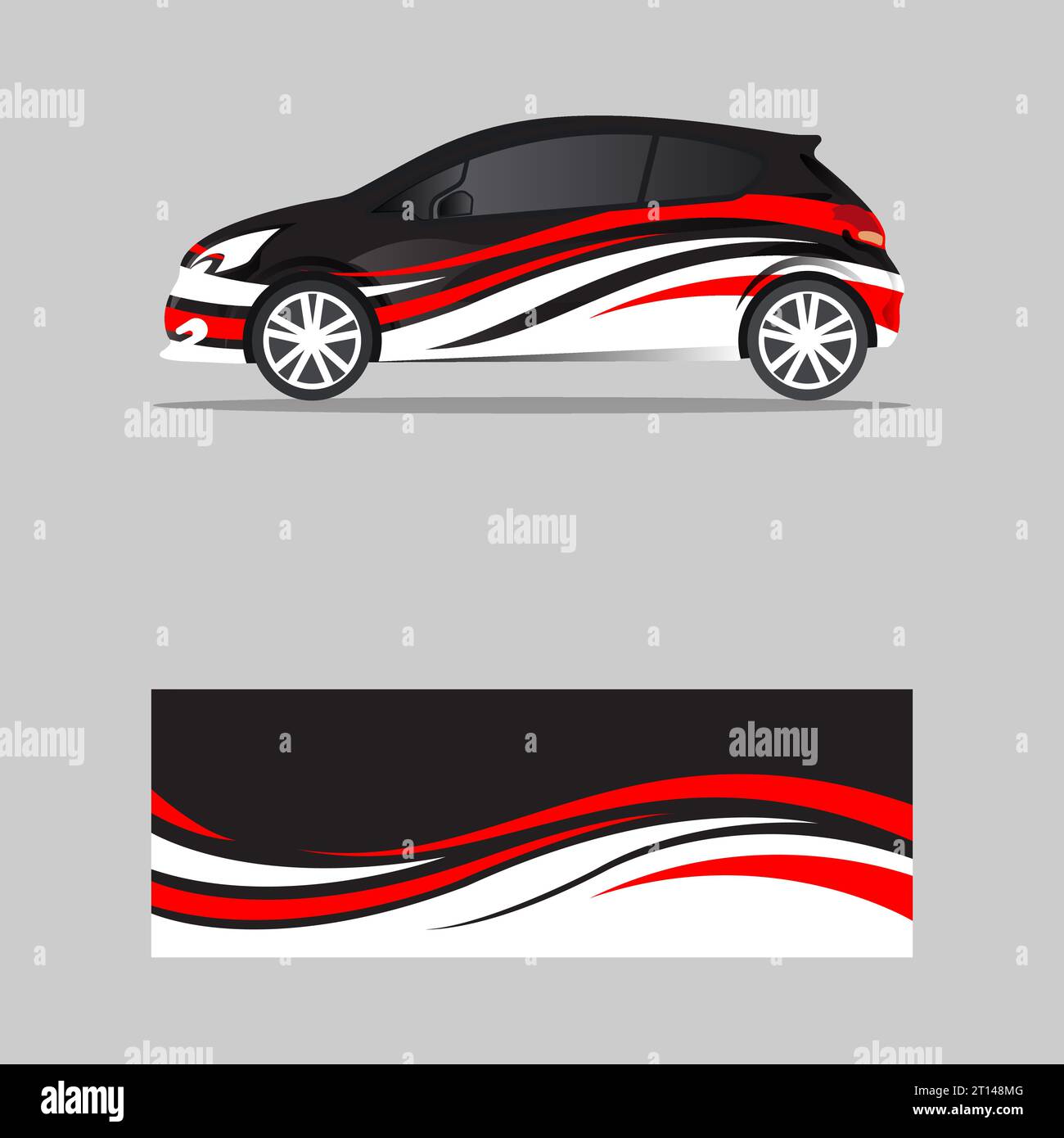 wrapping car decal wavy style design vector Stock Vector