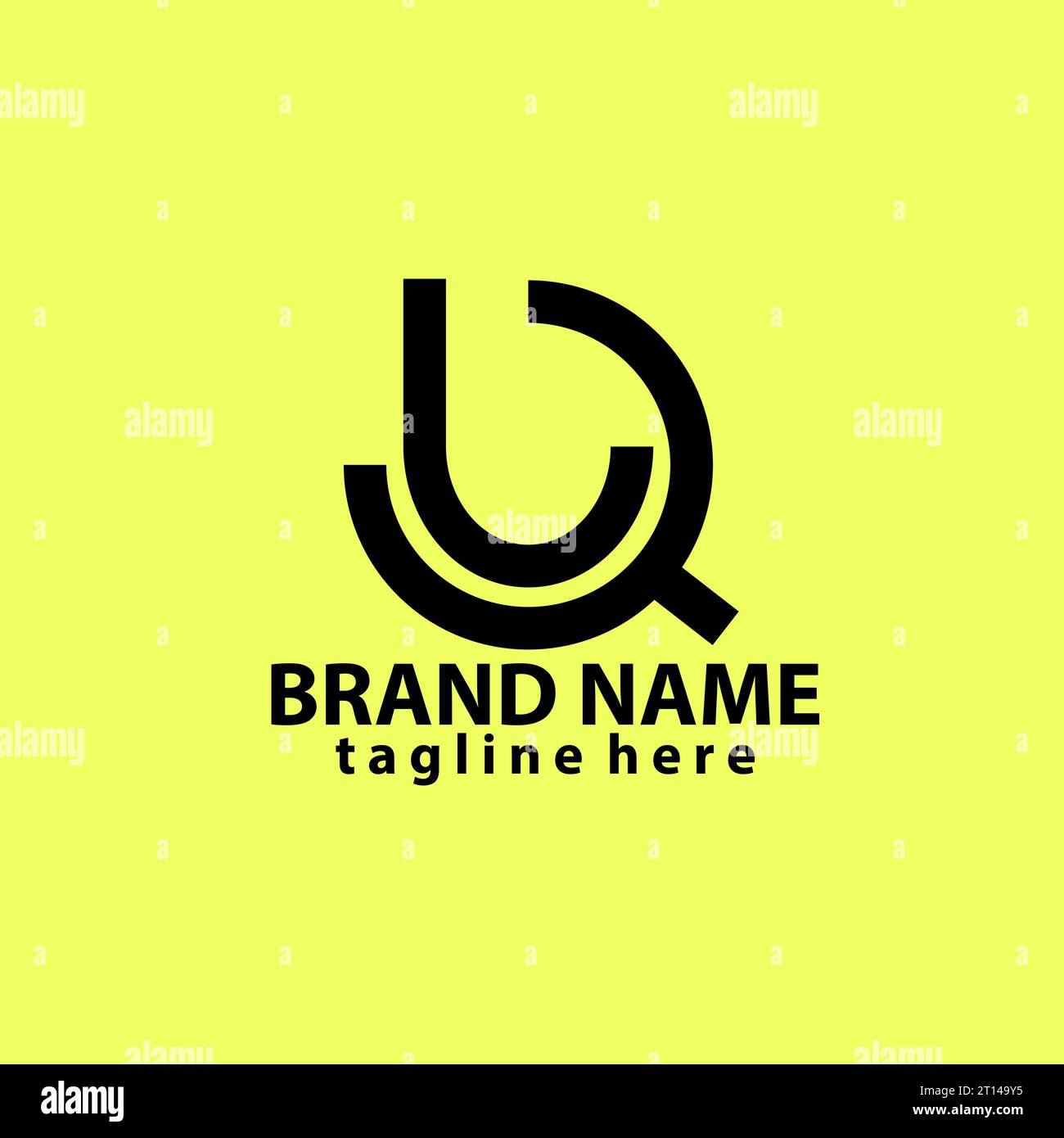 letter minimalis JQ QJ line logo design vector Stock Vector