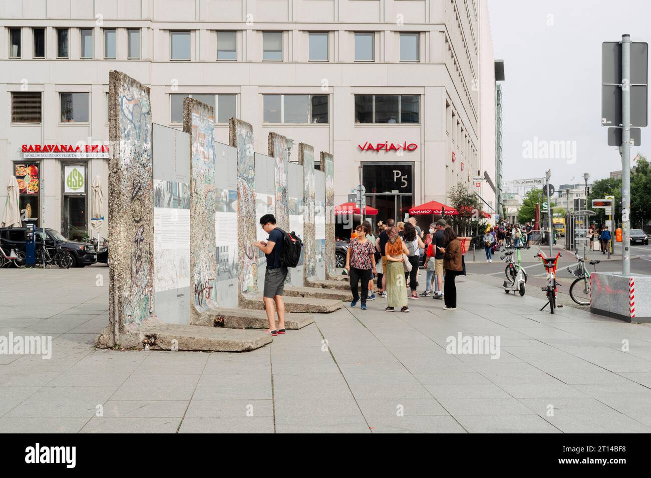 Berlin, Germany. August 2022. A section of the Berlin Wall still