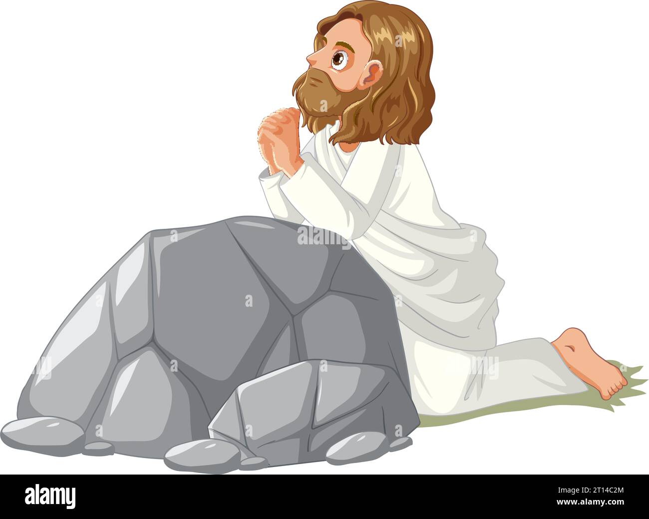 Colorful vector cartoon of Jesus tied up in ropes Stock Vector Image ...
