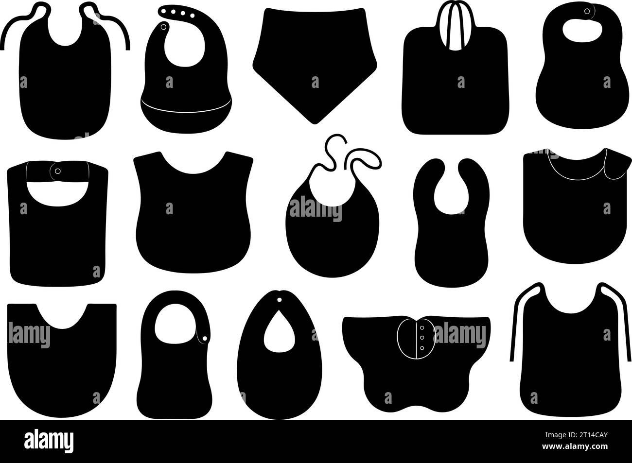 Collection of different baby bibs isolated on white Stock Vector Image