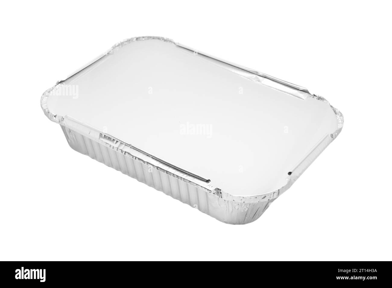 Foil baking dish closeup isolated on a white background. Empty