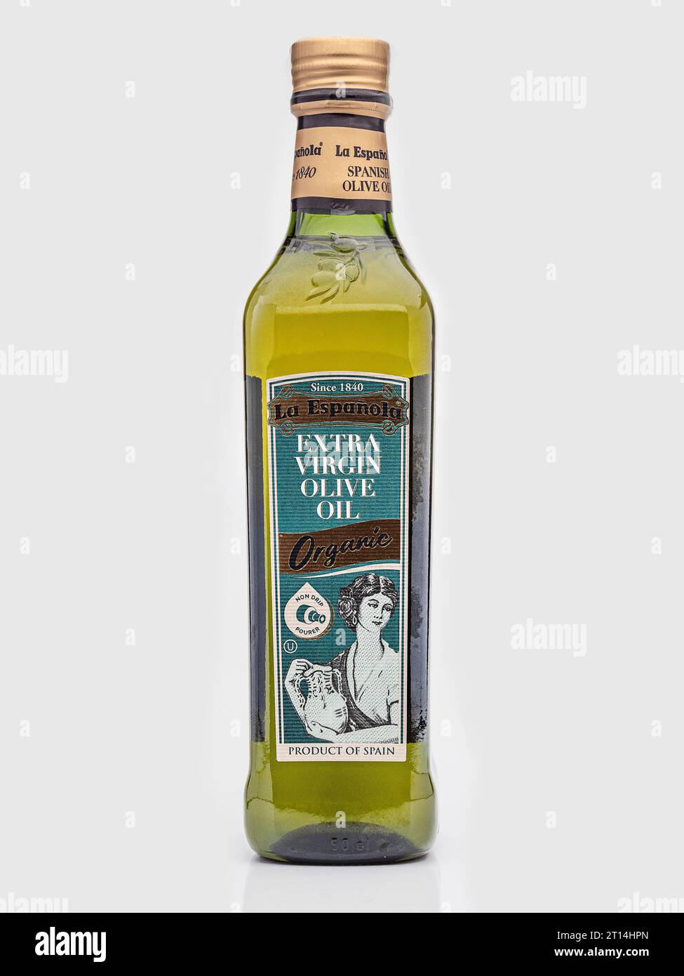 Bottle of extra virgin olive oil isolated on a white background Stock ...