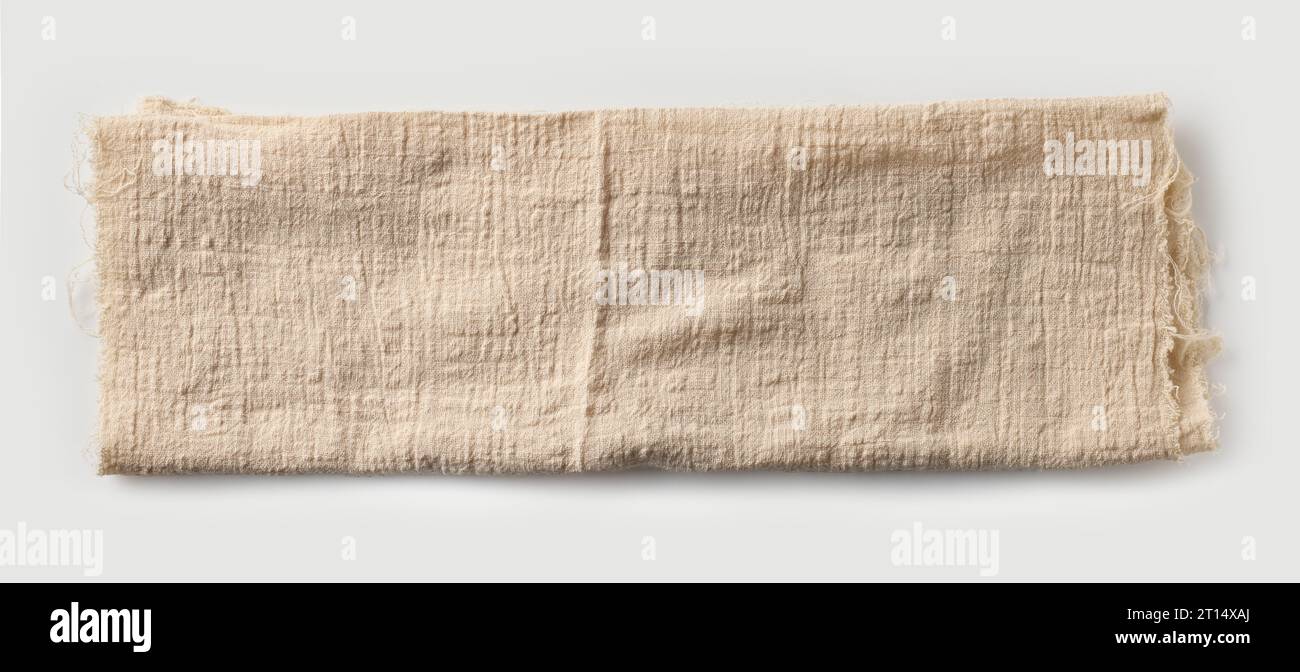 folded cotton napkin isolated on white background, top view Stock Photo