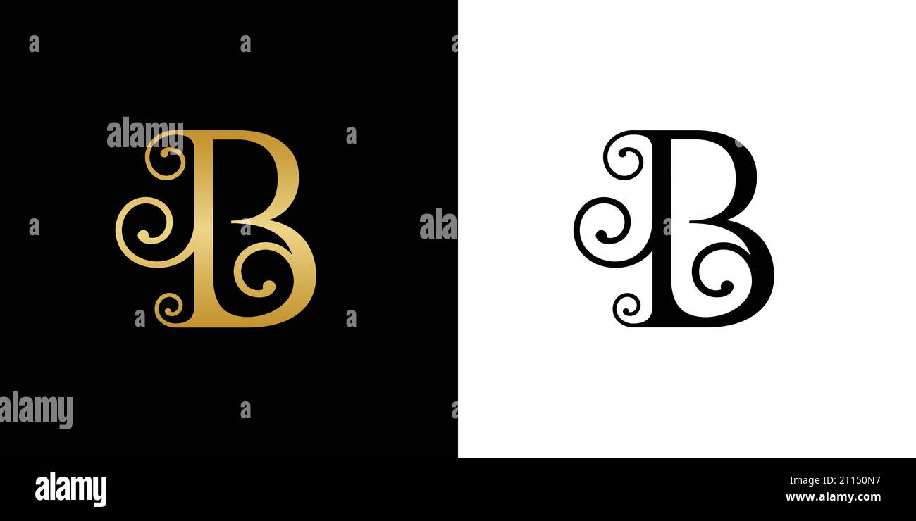 B logo design, B monogram, initials B icon, letter B logo, icon, vector Stock Vector