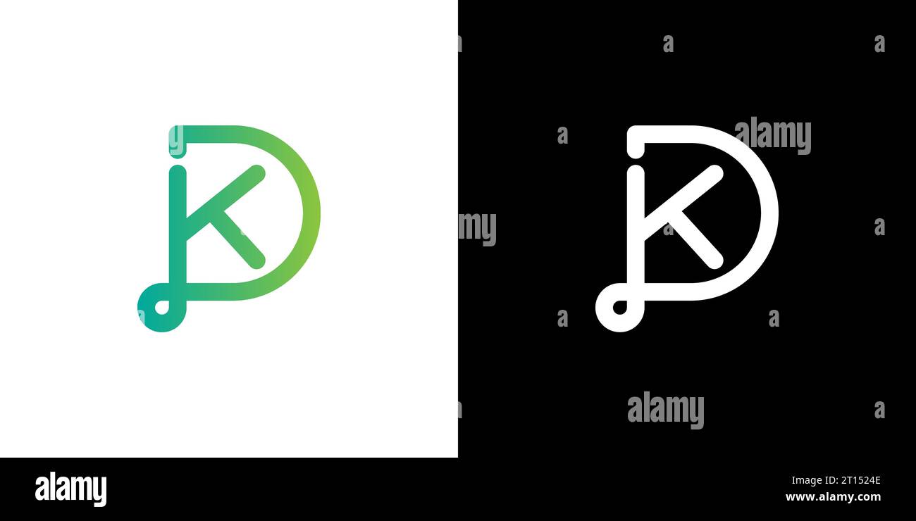 DK KD Logo, DK KD Monogram, Initial KD DK Logo, Letter KD DK Logo, Icon, Vector Stock Vector