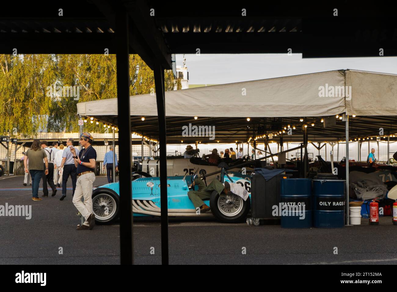 Mechanic leaning inside the cockpit of a 1948 Talbot Lago Type 26C at ...