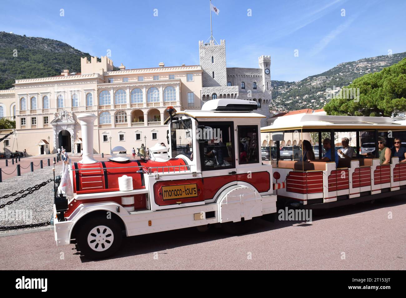 Tourist train, Monte Carlo, Monaco, Cote d'Azur, France Sep 2023 Stock Photo