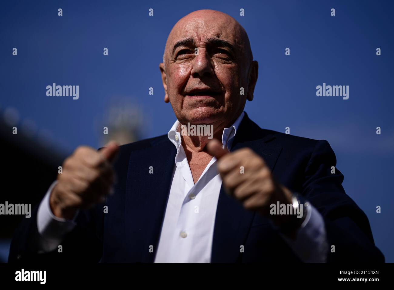 Adriano Galliani celebrates the victory at the end of the Serie A