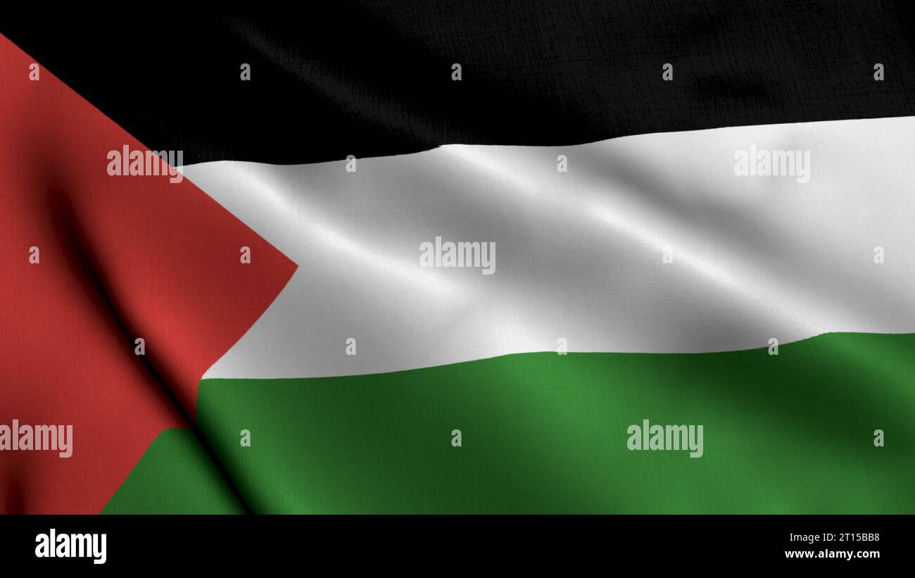 Palestina Flag Waving in the Wind With High Quality Texture. Animation ...