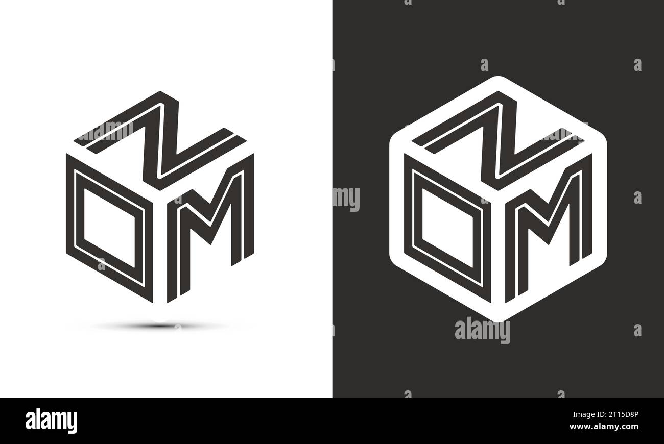 NOMletter logo design with illustrator cube logo, vector logo modern ...