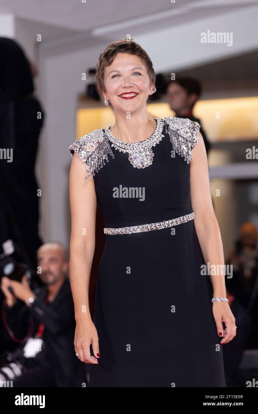 VENICE, ITALY - SEPTEMBER 08: Maggie Gyllenhaal attends the red carpet for the movie 'Memory' at the 80th Venice International Film Festival on Septem Stock Photo
