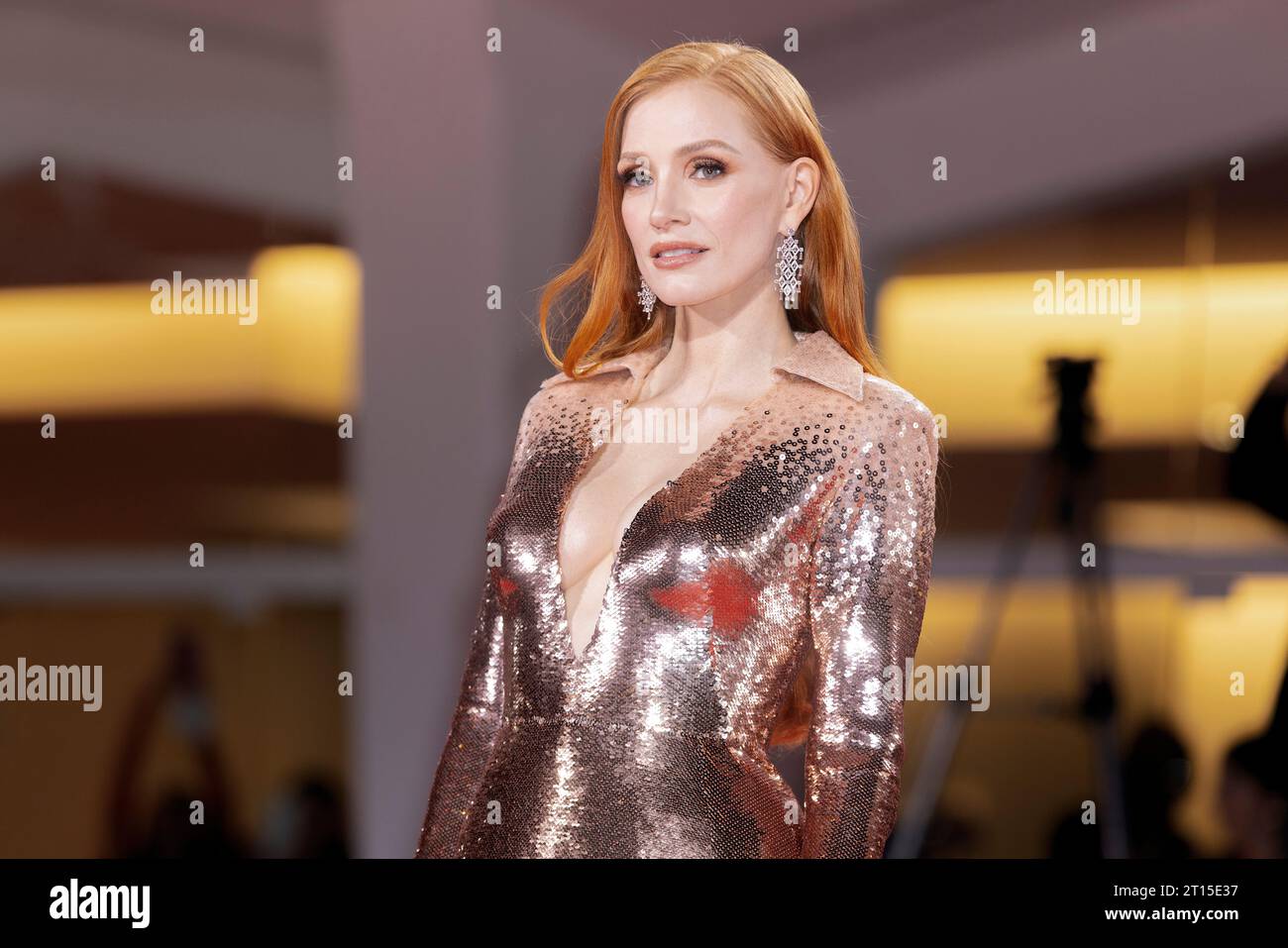 slim fit dress slacks Jessica Chastain Yellow Chiffon Cape Dress 2023 Tony Awards main image 0