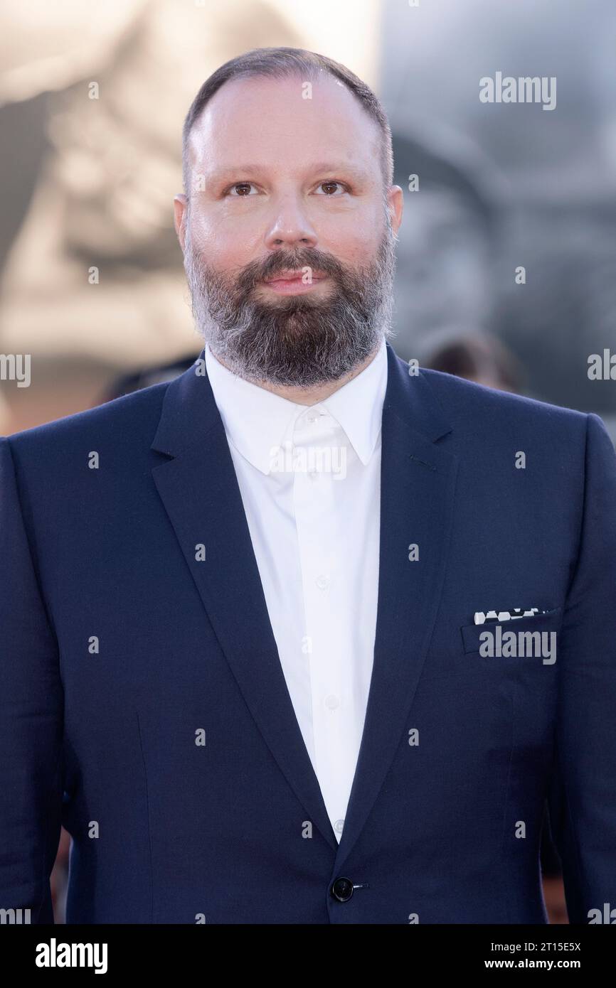 VENICE, ITALY - SEPTEMBER 01: Yorgos Lanthimos attends the red carpet for the movie 'Poor Things' at the 80th Venice International Film Festival at on Stock Photo