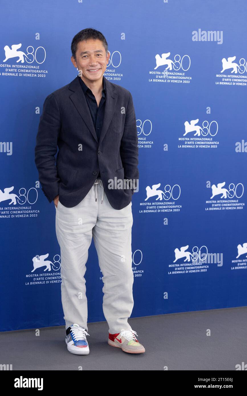 VENICE, ITALY - SEPTEMBER 02: Tony Leung Chiu-Wai attends the photo-call for the Golden Lion For Lifetime Achievement at the 80th Venice International Stock Photo