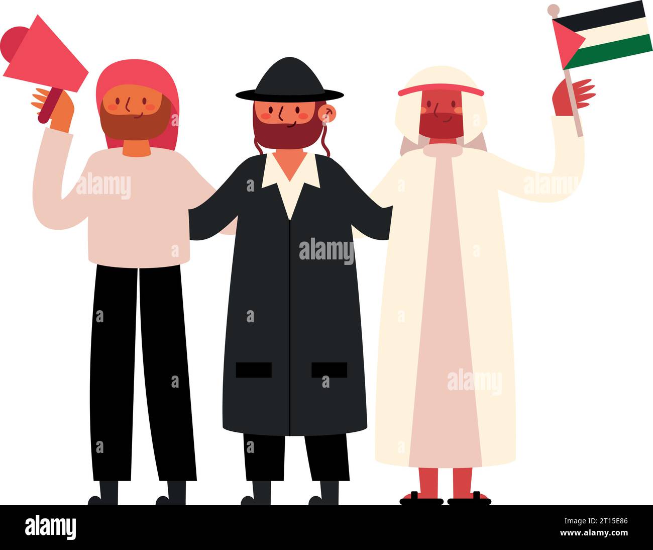 Israeli Characters Palestinian men Stock Vector Images - Alamy