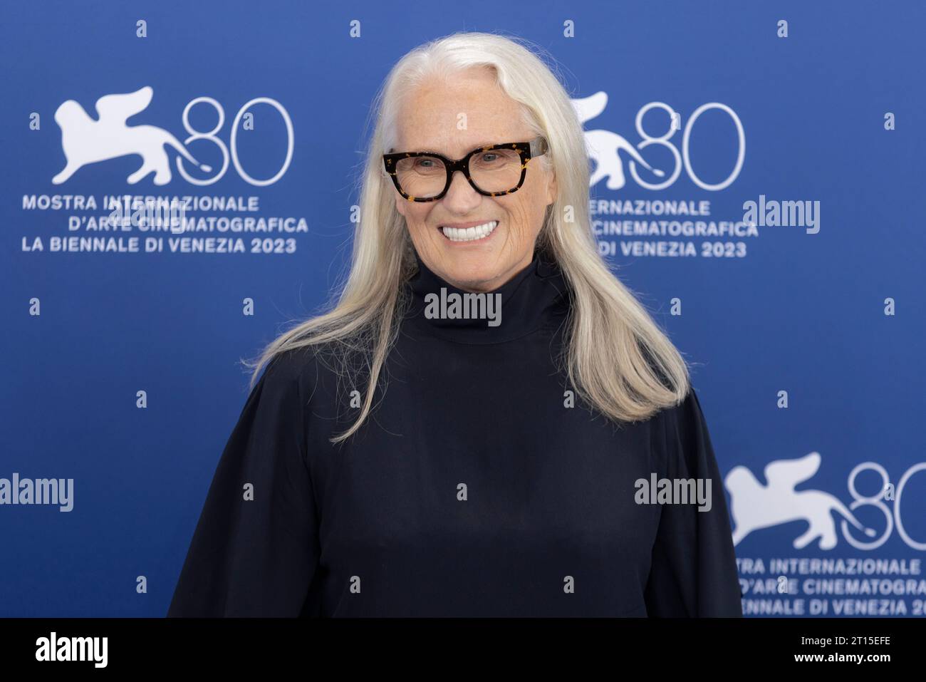 VENICE, ITALY - AUGUST 30: Jane Campion attends the Jury photo-call at the 80th Venice International Film Festival at on August 30, 2023 in Venice, It Stock Photo