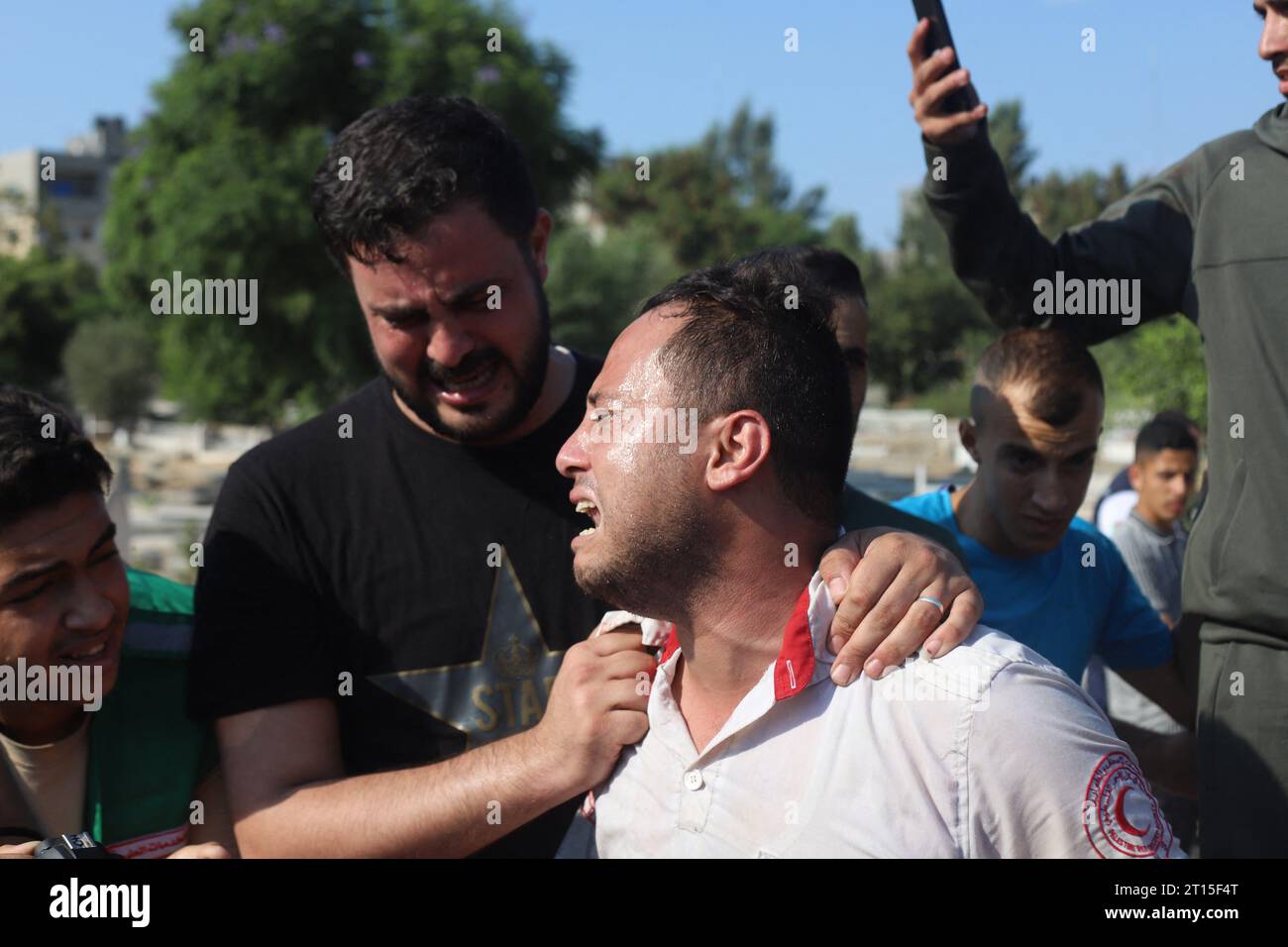 Gaza, Palestine. 11th Oct, 2023. The Funeral Of The Bodies Of 4 ...