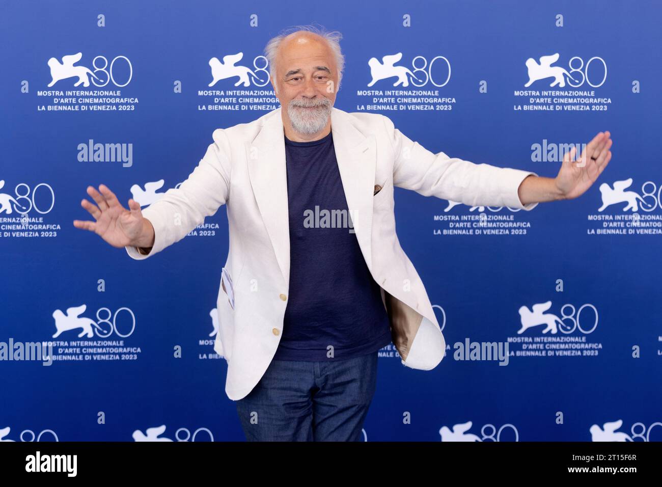 VENICE, ITALY - SEPTEMBER 7: Director Giorgio Diritti attends the photo-call of the movie 'Lubo' at the 80th Venice Film Festival on September 7, 2023 Stock Photo
