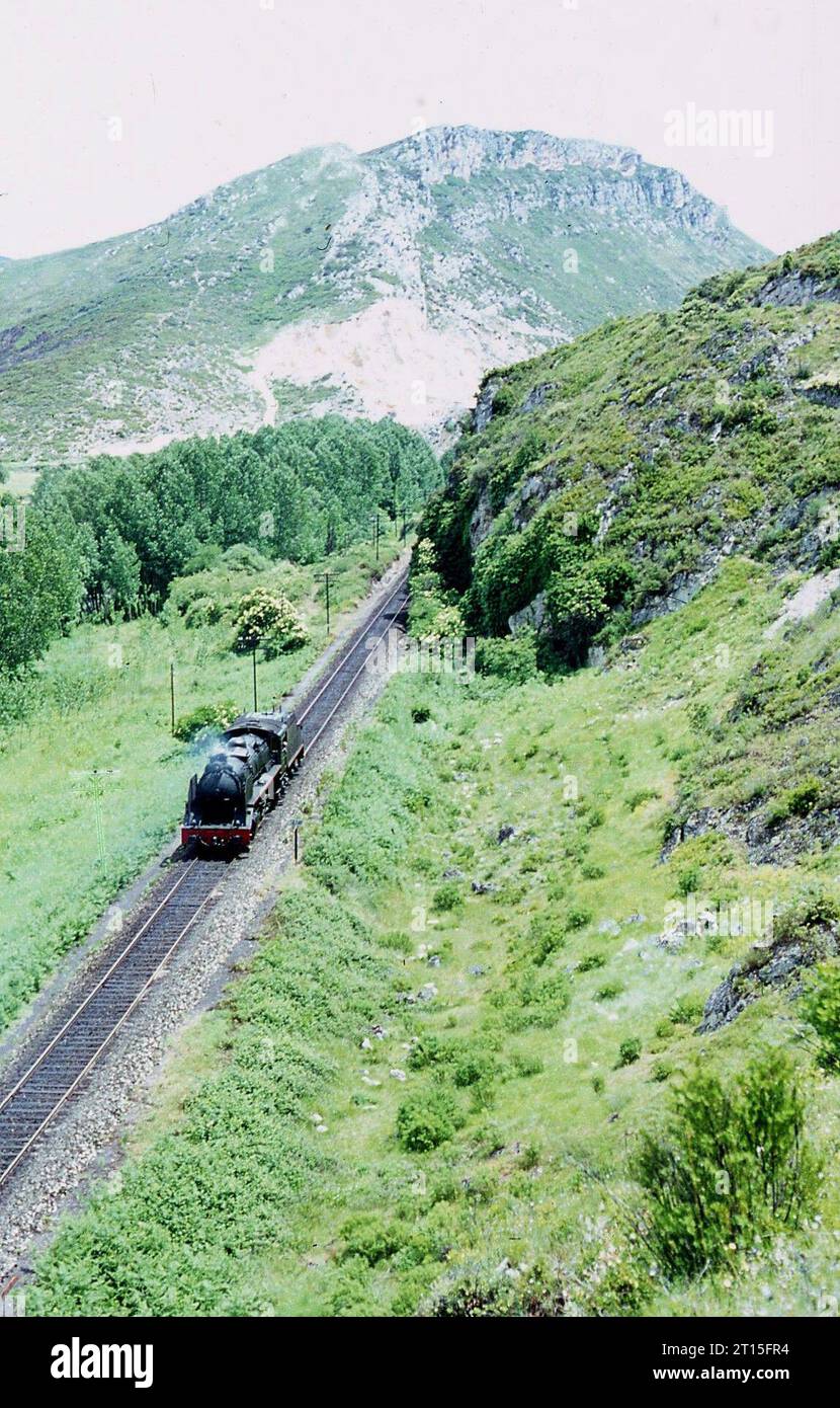 Spanish steam around San Felices and Miranda de Ebro 7th June 1970. Stock Photo