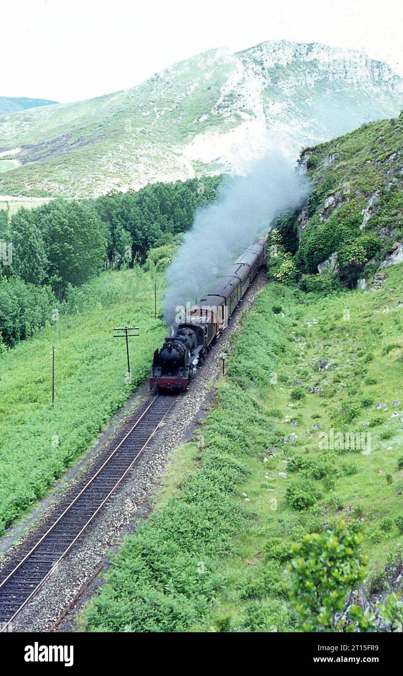 Spanish steam around San Felices and Miranda de Ebro 7th June 1970. Stock Photo