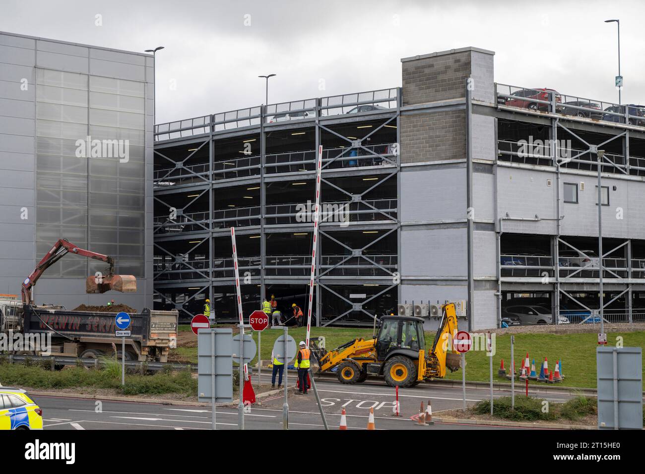London, UK. 11th Oct, 2023. Fire crew members inspect the damage caused