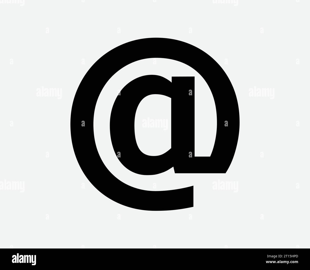 Alias Icon Email Contact Address Correspondence Communication Communicate Info Mail Connect Connection Black White Shape Line Sign Symbol EPS Vector Stock Vector
