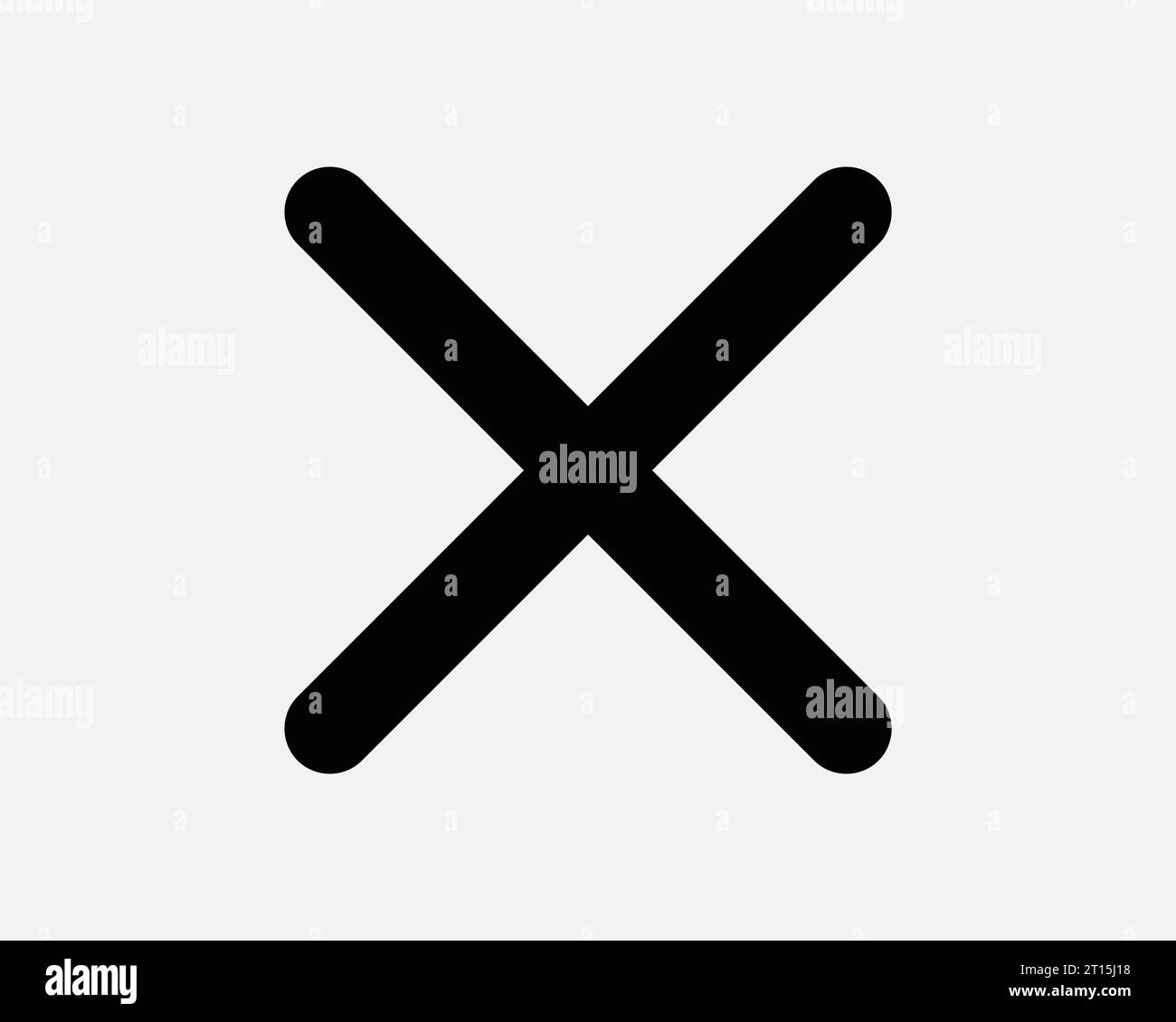 Cancel Cross Block Prohibited Not Allowed Cannot Denied Reject Rejected Wrong X Mark Vote Deny Black White Outline Line Shape Sign Symbol EPS Vector Stock Vector