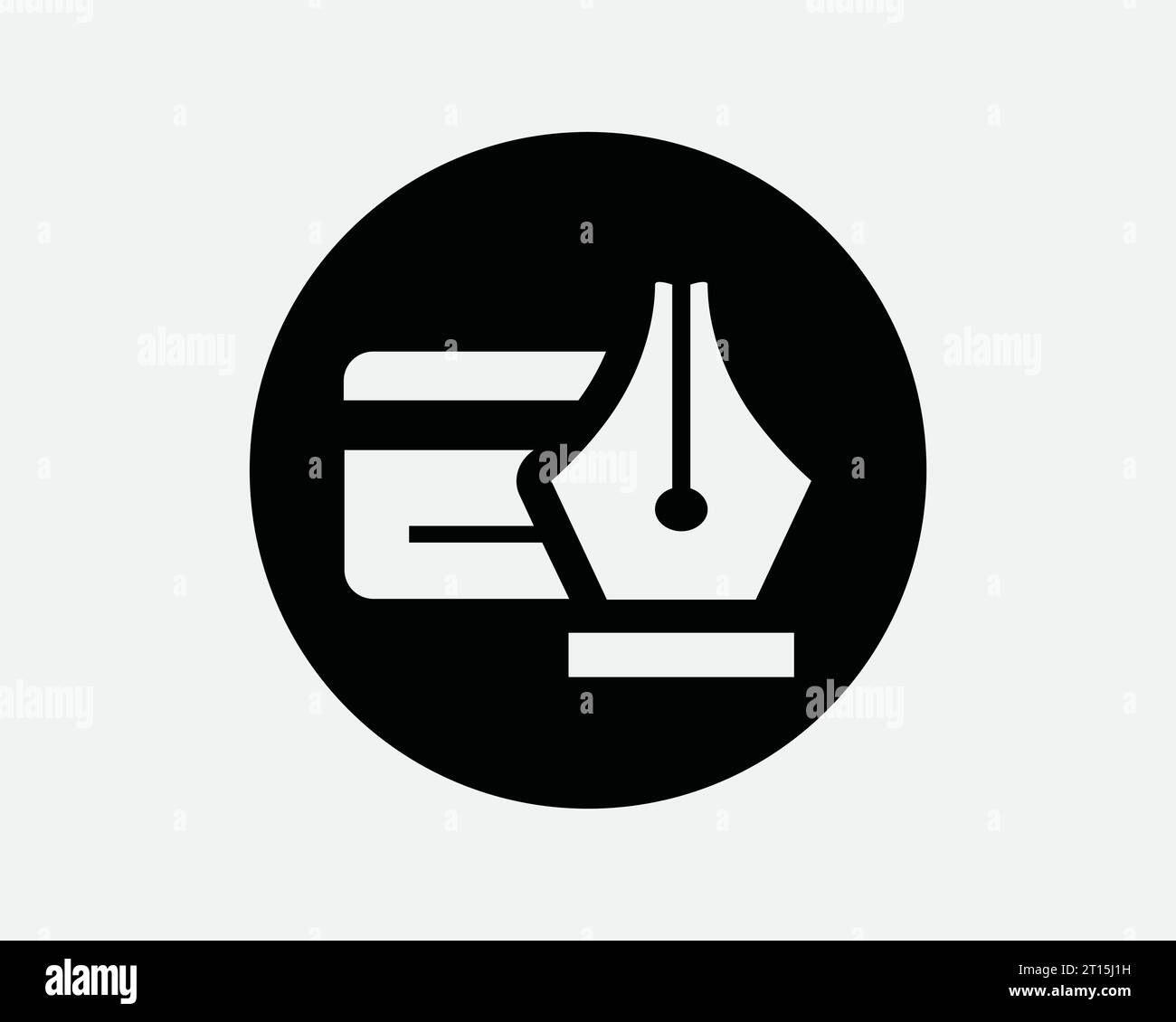 Credit Card Sign Up Round Circle Circular Icon Bank Loan Application Approve Approval Register Signature Pay Payment Black White Symbol EPS Vector Stock Vector