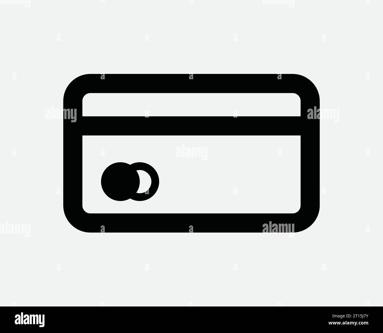 Credit Card Icon Debit Plastic Payment Bank Finance Retail Shop Commercial Shopping Lend Loan Black White Shape Line Outline Sign Symbol EPS Vector Stock Vector