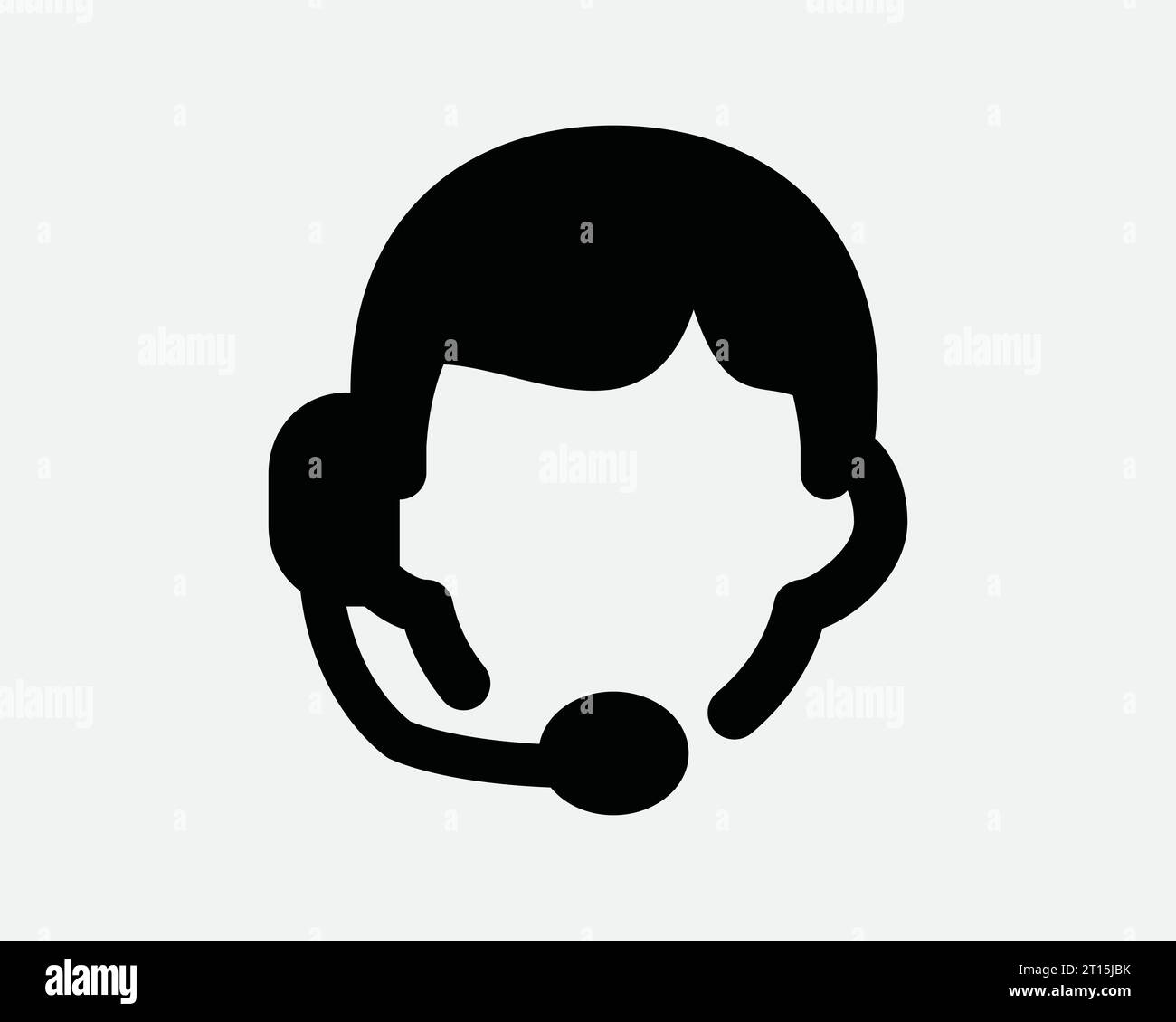Customer Service Icon Phone Operator Caller Contact Business Call Center Telemarketing Telephone Black White Shape Line Outline Sign Symbol EPS Vector Stock Vector