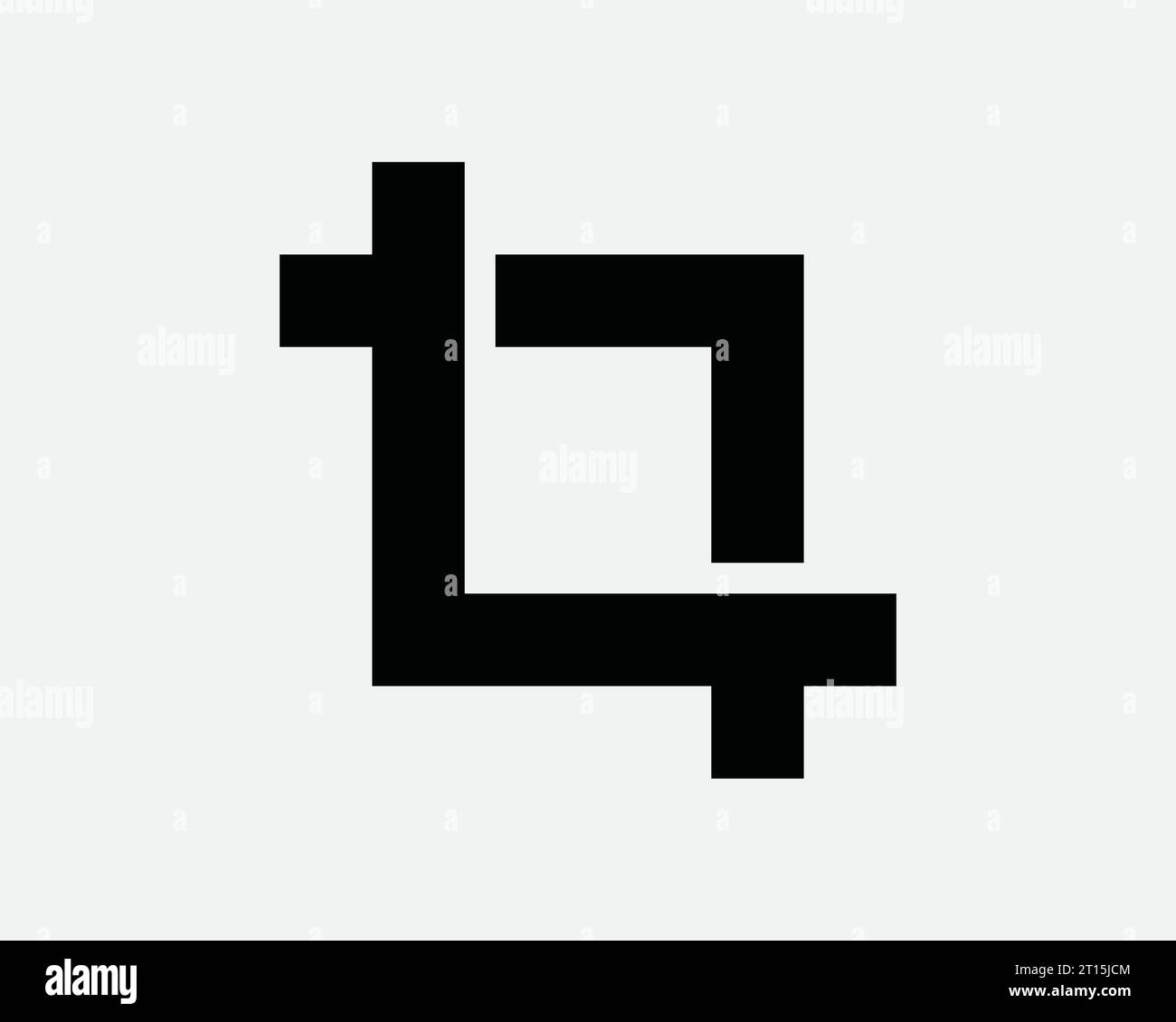 Crop Icon Image Picture Graphic Edit Editor Cut Section Scissors Cutting Cropping Resize Frame Black White Shape Line Outline Sign Symbol EPS Vector Stock Vector