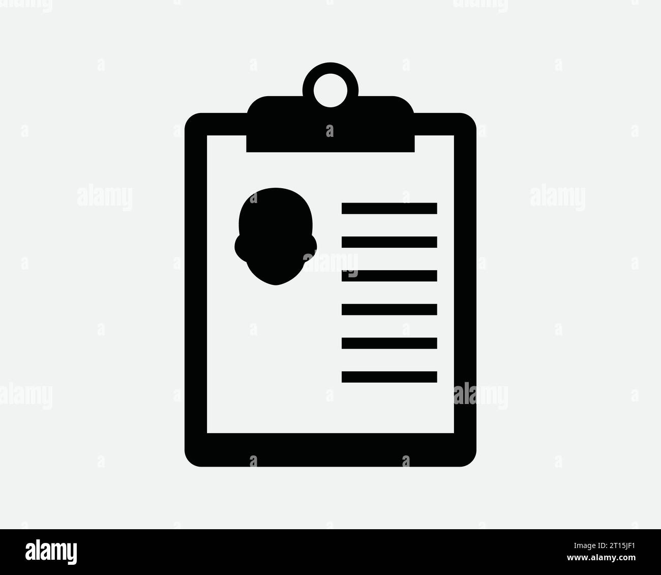 Employee Report Icon User Audit Score Card Survey Resume CV Worker Profile Account Portfolio Black White Line Outline Shape Sign Symbol EPS Vector Stock Vector